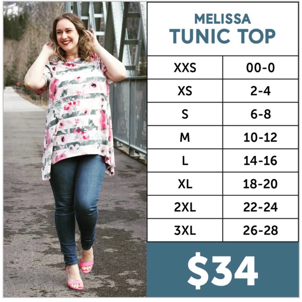 LulaRoe xl 18/20 Melissa Black Tunic Top Pink Floral Rose Print NWT - Picture 3 of 4